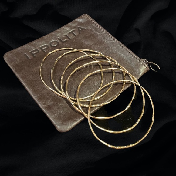 Ippolita Jewelry - Ippolita 18k Gold Glamazon Faceted Thin Bangle Bracelet Set